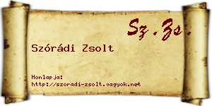 Szórádi Zsolt névjegykártya